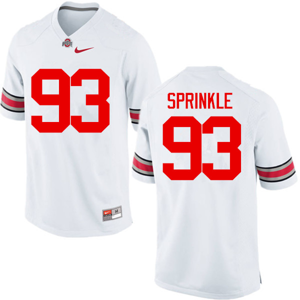 Mens #93 Tracy Sprinkle Ohio State Buckeyes Stitched Nike White College Football Game Jersey S-3XL