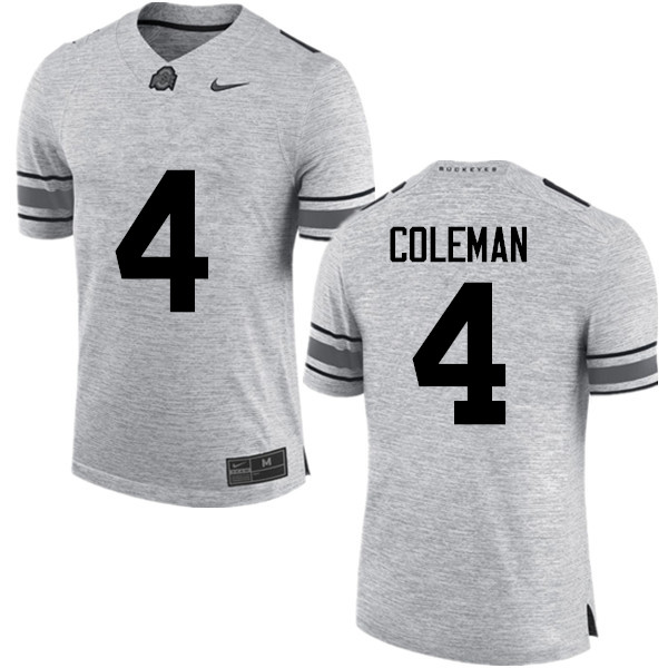 Mens #4 Kurt Coleman Ohio State Buckeyes Stitched Nike Gray College Football Game Jersey S-3XL