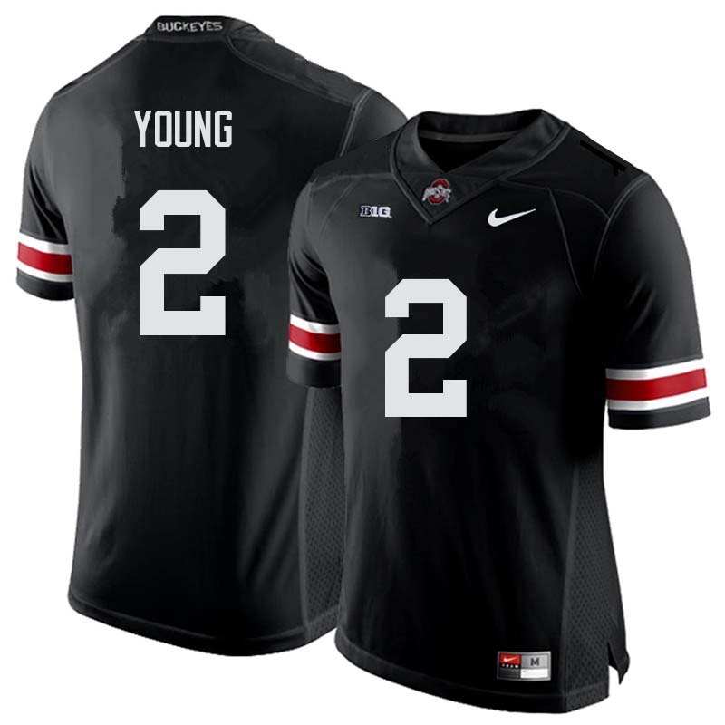 Mens #2 Chase Young Ohio State Buckeyes Stitched Nike Black White College Football Game Jersey S-3XL