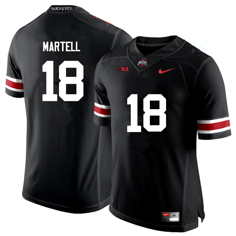 Mens #18 Tate Martell Ohio State Buckeyes Stitched Nike Black White College Football Game Jersey S-3XL
