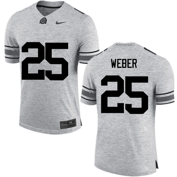 Mens #25 Mike Weber Jr. Ohio State Buckeyes Stitched Nike Gray College Football Game Jersey S-3XL