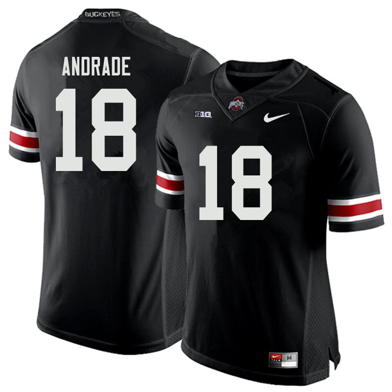 Mens #18 J.P. Andrade Ohio State Buckeyes Stitched Nike Black White College Football Game Jersey S-3XL  