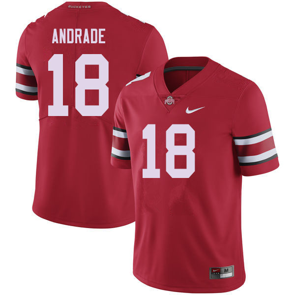 Mens #18 J.P. Andrade Ohio State Buckeyes Stitched Nike Scarlet College Football Game Jersey S-3XL  