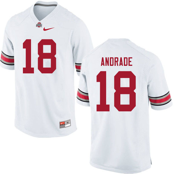 Mens #18 J.P. Andrade Ohio State Buckeyes Stitched Nike White College Football Game Jersey S-3XL  