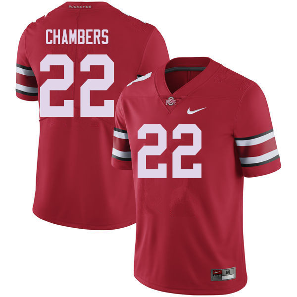 Mens #22 Steele Chambers Ohio State Buckeyes Stitched Nike Scarlet College Football Game Jersey S-3XL  