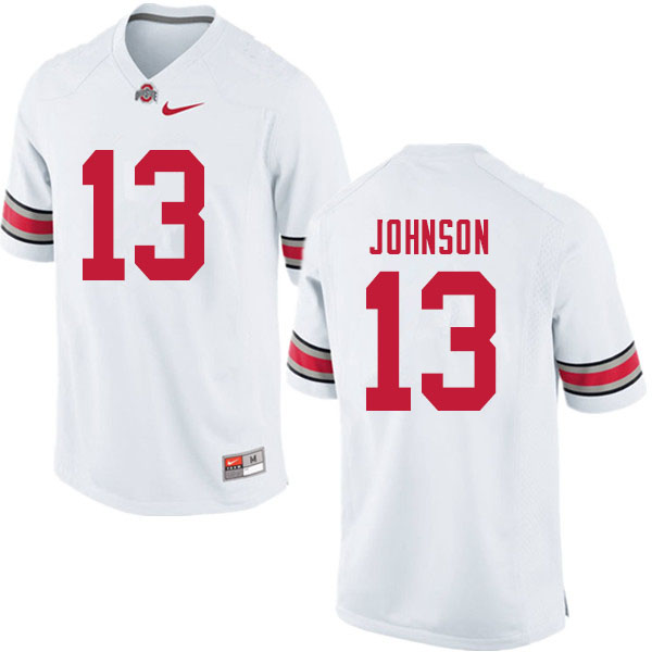 Mens #13 Tyreke Johnson Ohio State Buckeyes Stitched Nike White College Football Game Jersey S-3XL  