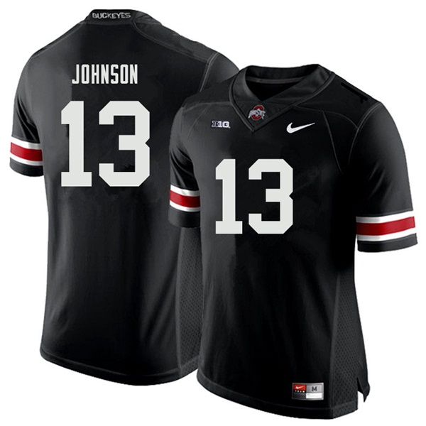Mens #13 Tyreke Johnson Ohio State Buckeyes Stitched Nike Black White College Football Game Jersey S-3XL  