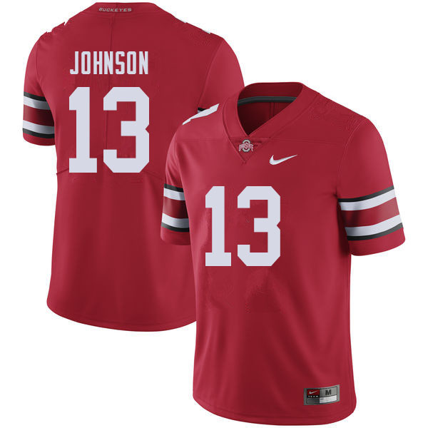 Mens #13 Tyreke Johnson Ohio State Buckeyes Stitched Nike Scarlet College Football Game Jersey S-3XL  