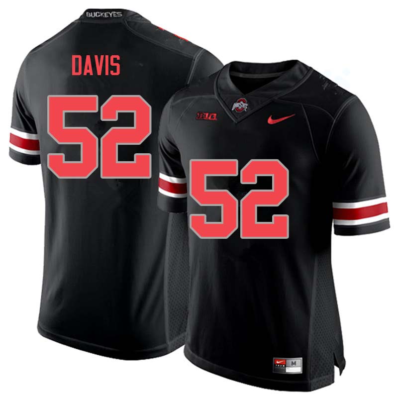 Mens #52 Wyatt Davis Ohio State Buckeyes Stitched Nike Blackout College Football Game Jersey S-3XL  