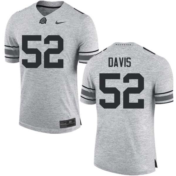 Mens #52 Wyatt Davis Ohio State Buckeyes Stitched Nike Gray College Football Game Jersey S-3XL  