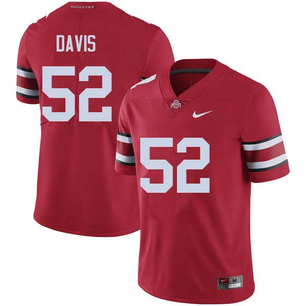 Mens #52 Wyatt Davis Ohio State Buckeyes Stitched Nike Scarlet College Football Game Jersey S-3XL  