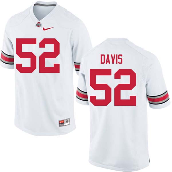 Mens #52 Wyatt Davis Ohio State Buckeyes Stitched Nike White College Football Game Jersey S-3XL  