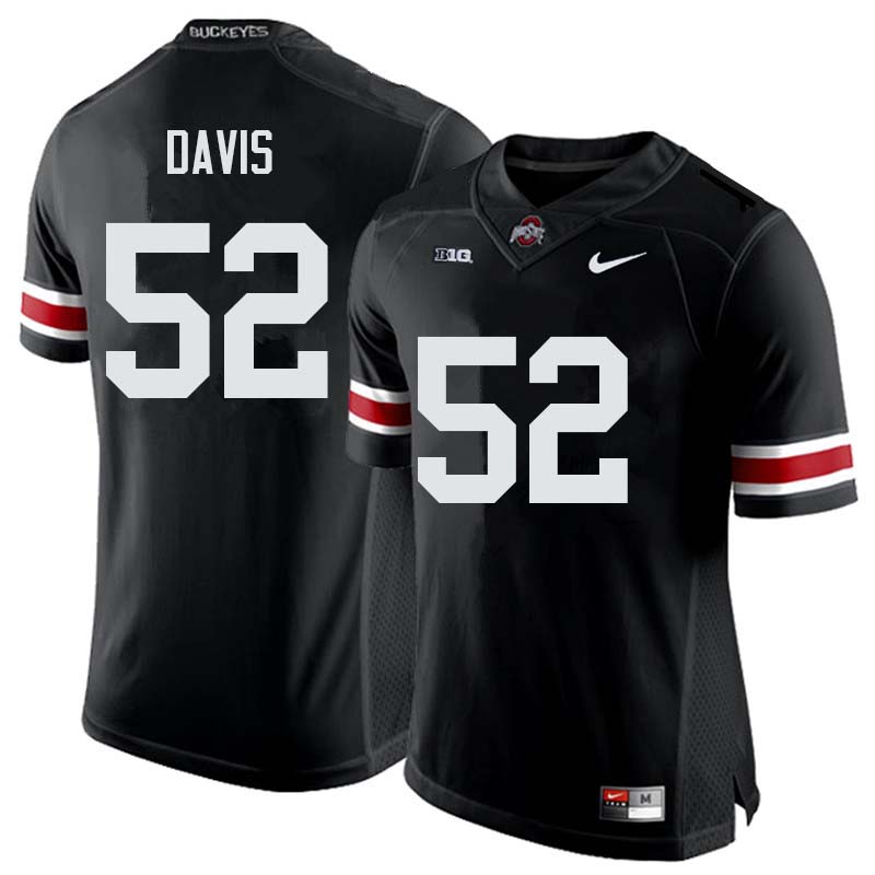 Mens #52 Wyatt Davis Ohio State Buckeyes Stitched Nike Black White College Football Game Jersey S-3XL  