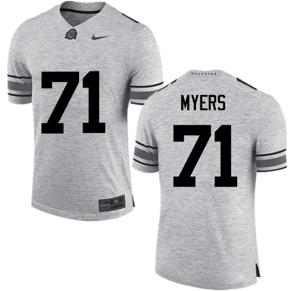 Mens #71 Josh Myers Ohio State Buckeyes Stitched Nike Gray College Football Game Jersey S-3XL  
