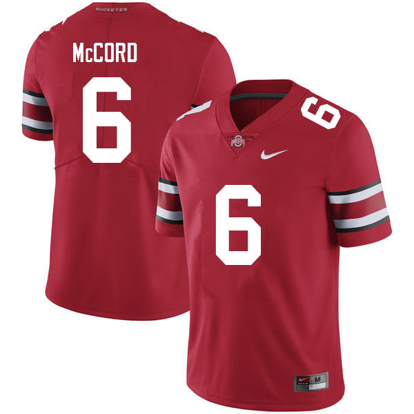 Mens #6 Kyle McCord Ohio State Buckeyes Stitched Nike Scarlet College Football Game Jersey S-3XL  
