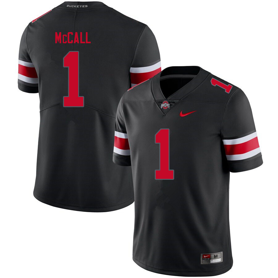 Mens #1 Demario McCall Ohio State Buckeyes Stitched Nike Blackout College Football Game Jersey S-3XL  