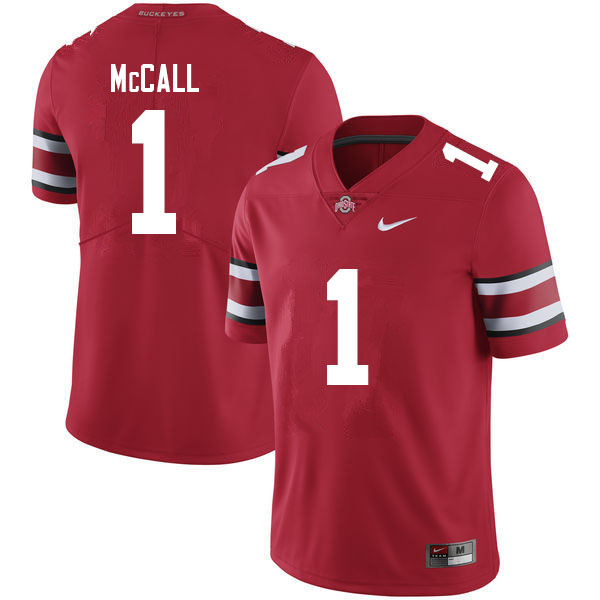 Mens #1 Demario McCall Ohio State Buckeyes Stitched Nike Scarlet College Football Game Jersey S-3XL  