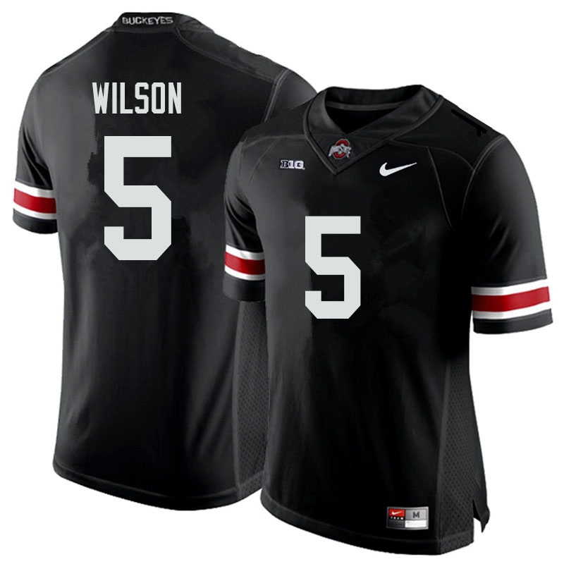 Mens #5 Garrett Wilson Ohio State Buckeyes Stitched Nike Black White College Football Game Jersey S-3XL  