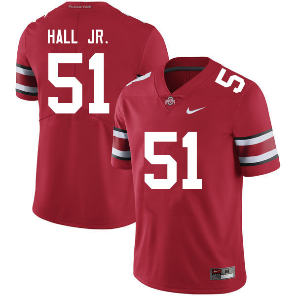 Mens #51 Michael Hall Jr. Ohio State Buckeyes Stitched Nike Scarlet College Football Game Jersey S-3XL  