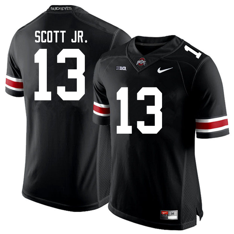 Mens #13 Gee Scott Jr. Ohio State Buckeyes Stitched Nike Black White College Football Game Jersey S-3XL  