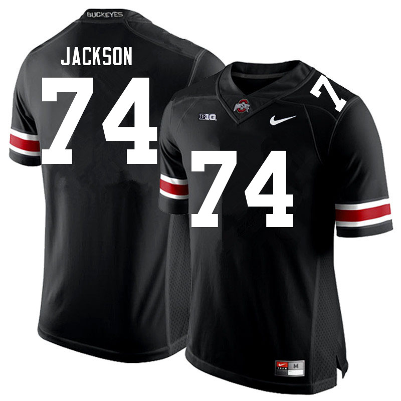 Mens #74 Donovan Jackson Ohio State Buckeyes Stitched Nike Black White College Football Game Jersey S-3XL  
