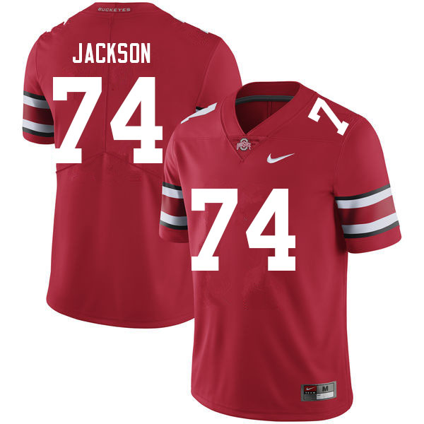 Mens #74 Donovan Jackson Ohio State Buckeyes Stitched Nike Scarlet College Football Game Jersey S-3XL  