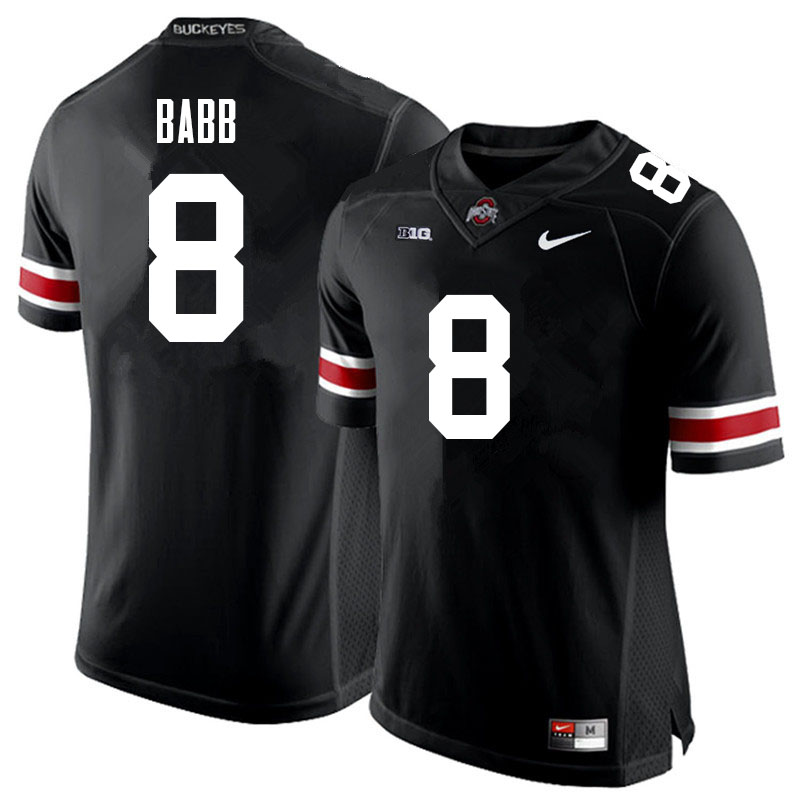 Mens #8 Kamryn Babb Ohio State Buckeyes Stitched Nike Black White College Football Game Jersey S-3XL  