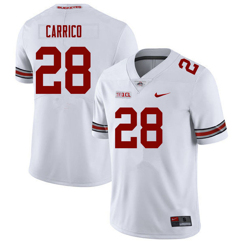 Mens #28 Reid Carrico Ohio State Buckeyes Stitched Nike White College Football Game Jersey S-3XL  