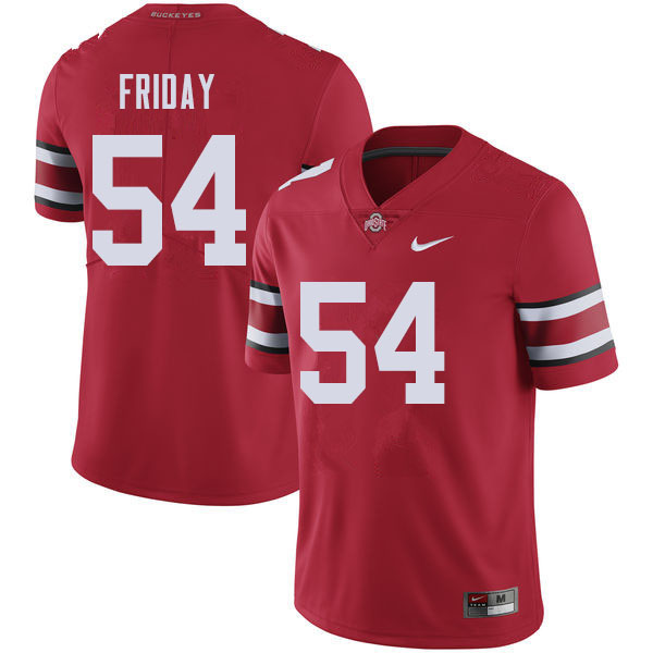 Mens #54 Tyler Friday Ohio State Buckeyes Stitched Nike Scarlet College Football Game Jersey S-3XL  