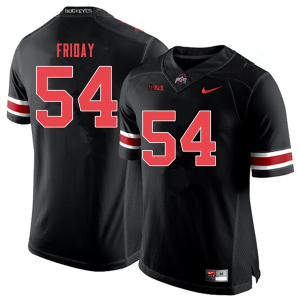 Mens #54 Tyler Friday Ohio State Buckeyes Stitched Nike Blackout College Football Game Jersey S-3XL  