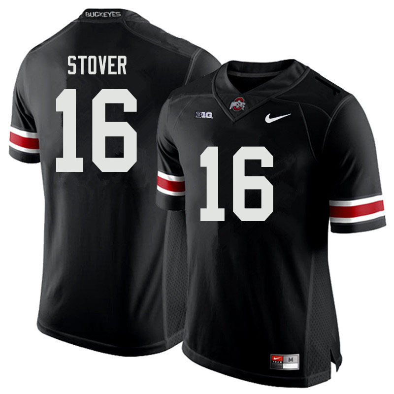 Mens #16 Cade Stover Ohio State Buckeyes Stitched Nike Black White College Football Game Jersey S-3XL  