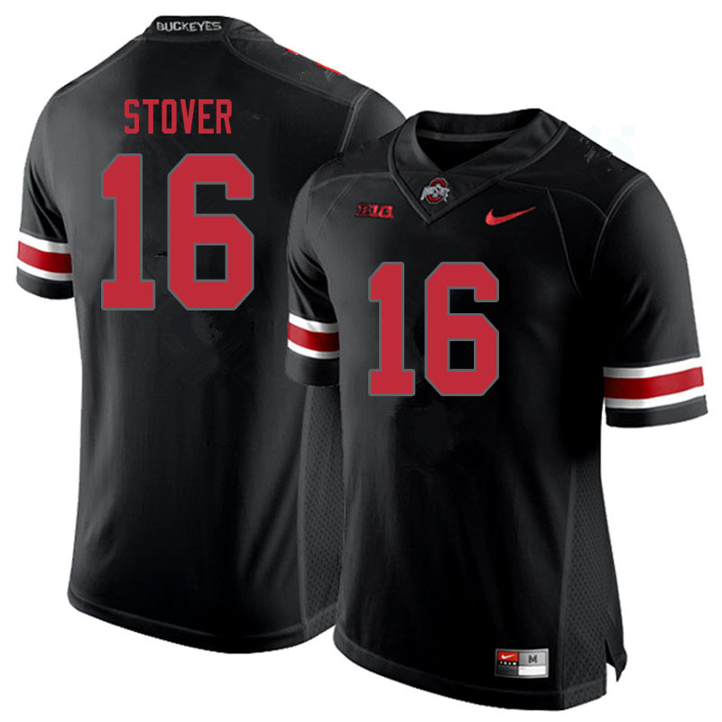 Mens #16 Cade Stover Ohio State Buckeyes Stitched Nike Blackout College Football Game Jersey S-3XL  