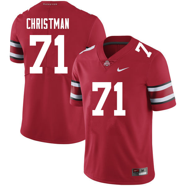 Mens #71 Ben Christman Ohio State Buckeyes Stitched Nike Scarlet College Football Game Jersey S-3XL  