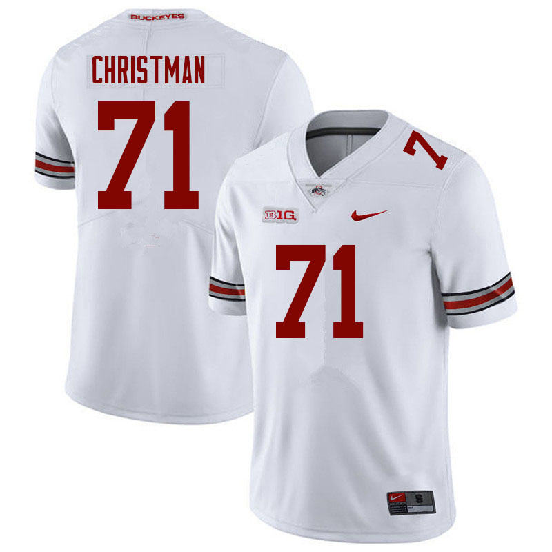 Mens #71 Ben Christman Ohio State Buckeyes Stitched Nike White College Football Game Jersey S-3XL  