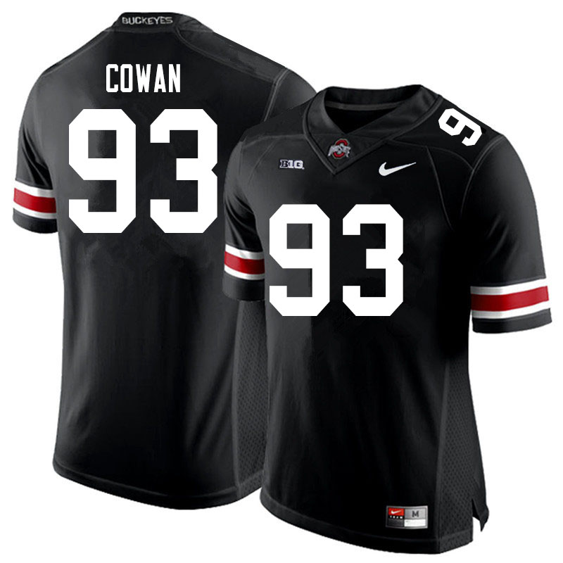 Mens #93 Jacolbe Cowan Ohio State Buckeyes Stitched Nike Black White College Football Game Jersey S-3XL  