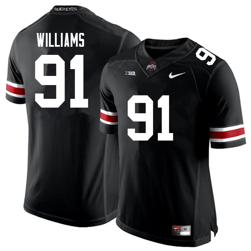 Mens #91 Tyleik Williams Ohio State Buckeyes Stitched Nike Black White College Football Game Jersey S-3XL  