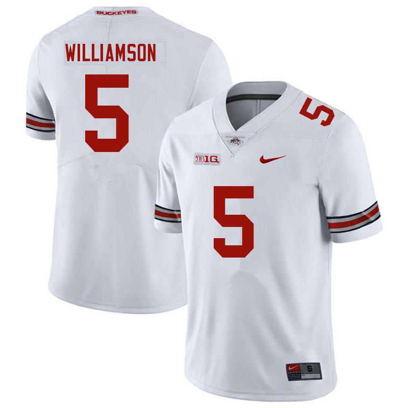 Mens #5 Marcus Williamson Ohio State Buckeyes Stitched Nike White College Football Game Jersey S-3XL  
