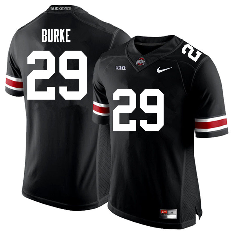 Mens #29 Denzel Burke Ohio State Buckeyes Stitched Nike Black White College Football Game Jersey S-3XL  
