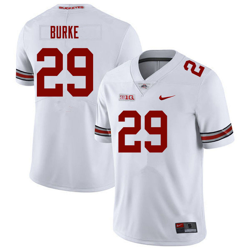Mens #29 Denzel Burke Ohio State Buckeyes Stitched Nike White College Football Game Jersey S-3XL  