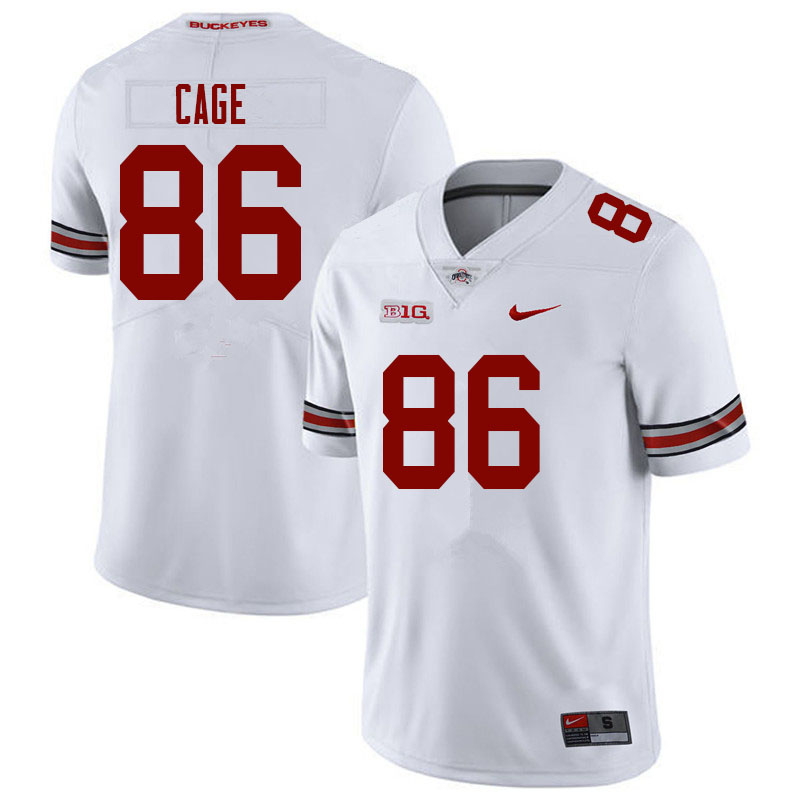 Mens #86 Jerron Cage Ohio State Buckeyes Stitched Nike White College Football Game Jersey S-3XL  