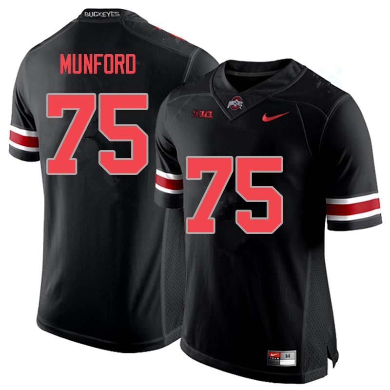 Mens #75 Thayer Munford Ohio State Buckeyes Stitched Nike Blackout College Football Game Jersey S-3XL  