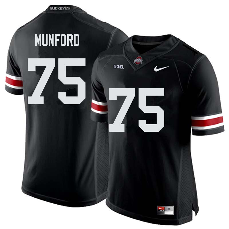 Mens #75 Thayer Munford Ohio State Buckeyes Stitched Nike Black White College Football Game Jersey S-3XL  