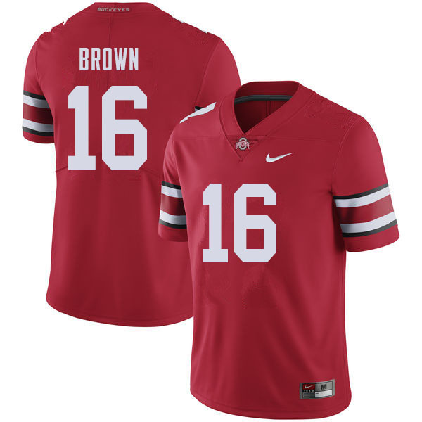 Mens #16 Cameron Brown Ohio State Buckeyes Stitched Nike Scarlet College Football Game Jersey S-3XL  