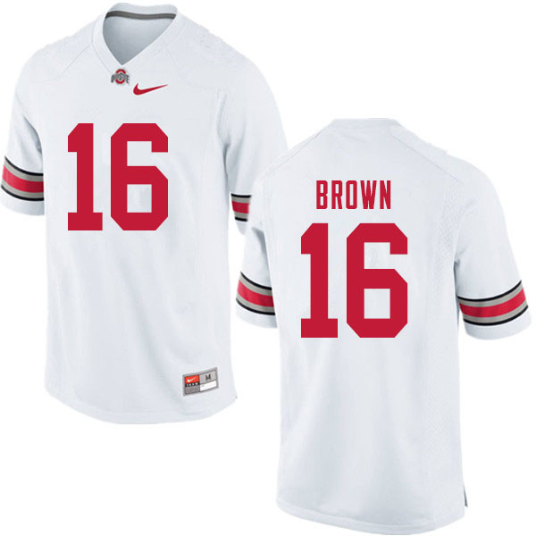 Mens #16 Cameron Brown Ohio State Buckeyes Stitched Nike White College Football Game Jersey S-3XL  