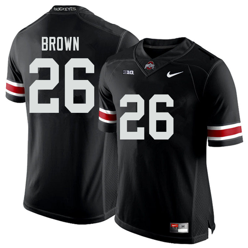 Mens #26 Cameron Brown Ohio State Buckeyes Stitched Nike Black White College Football Game Jersey S-3XL  