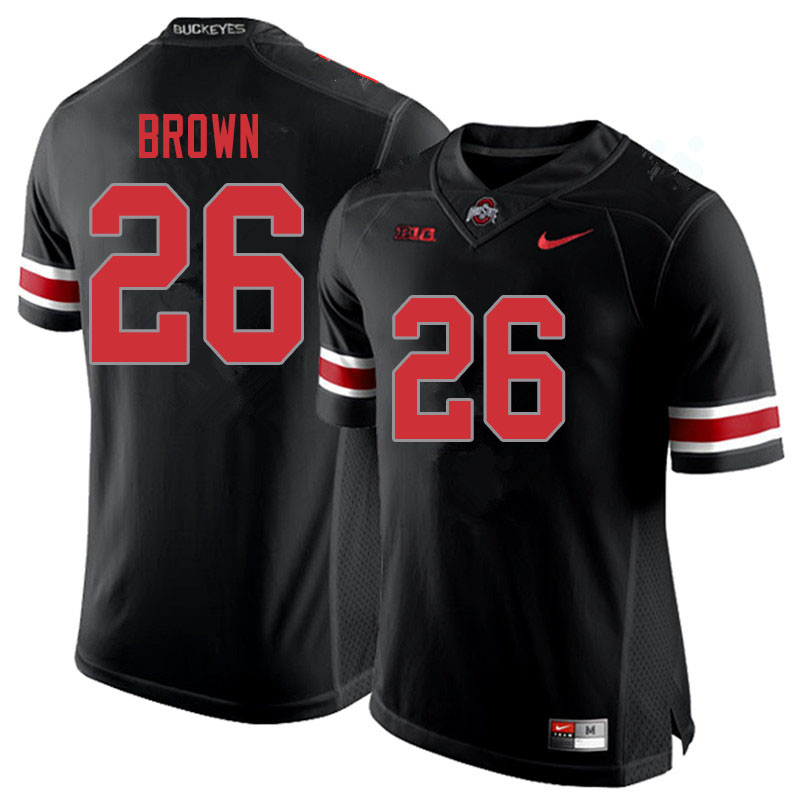Mens #26 Cameron Brown Ohio State Buckeyes Stitched Nike Blackout College Football Game Jersey S-3XL  