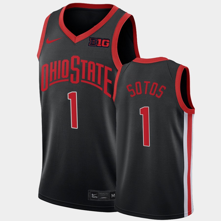 Men's #1 Jimmy Sotos Ohio State Buckeyes Nike Alternate Anthracite Throwback 90s Stitched College Basketball Jersey