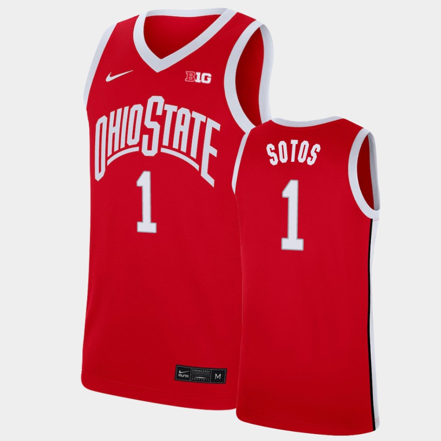 Men's #1 Jimmy Sotos Ohio State Buckeyes Nike Scarlet Stitched College Basketball Jersey