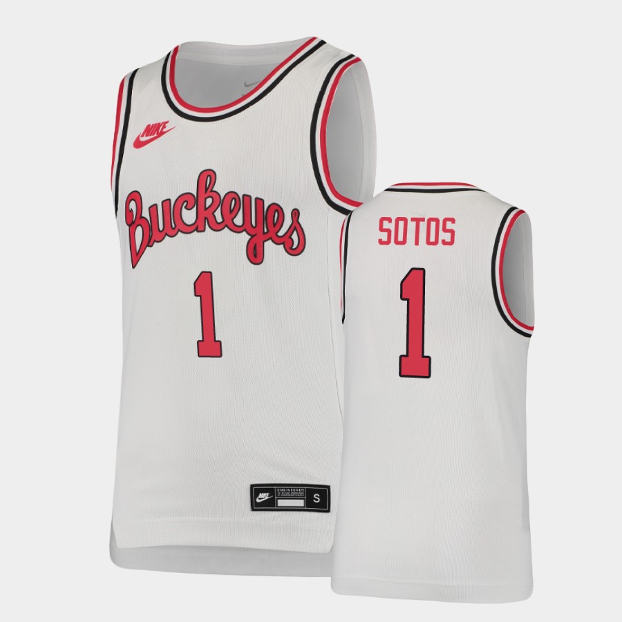 Youth's #1 Jimmy Sotos Ohio State Buckeyes Nike White Stitched College Basketball Jersey