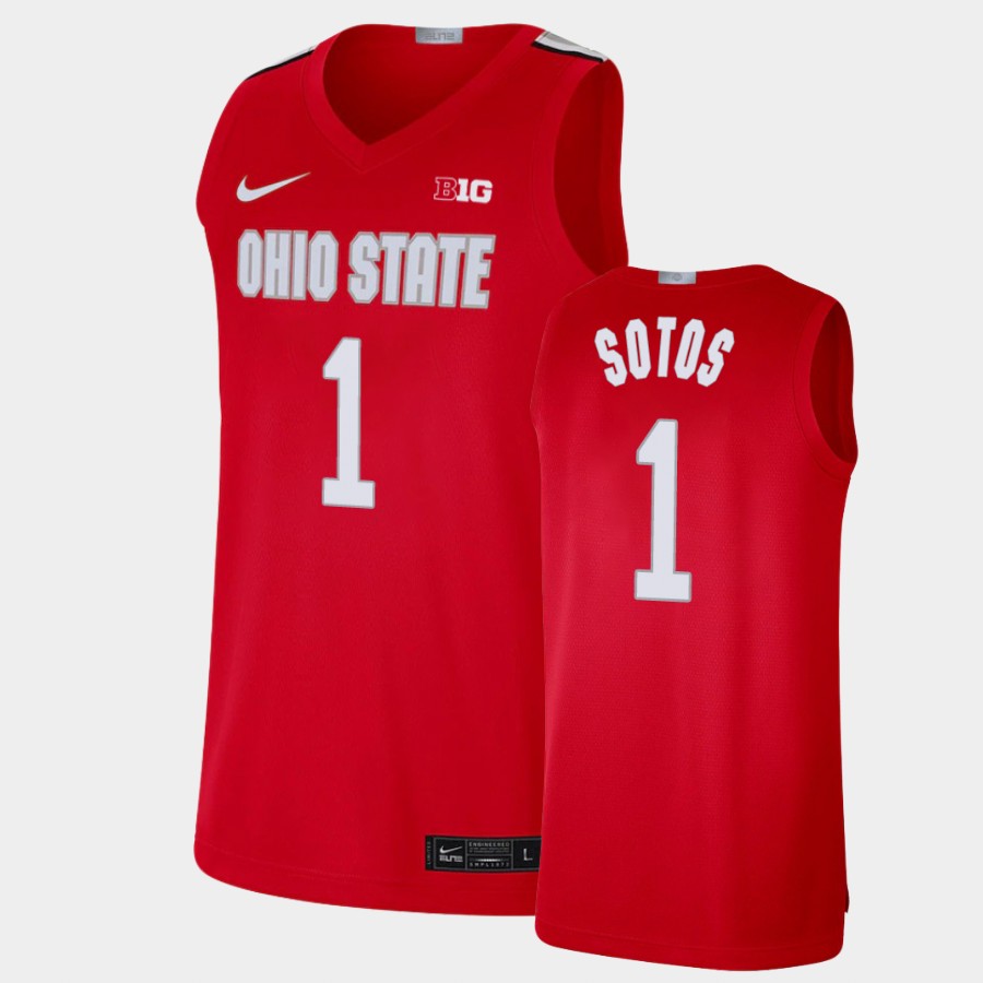 Men's #1 Jimmy Sotos Ohio State Buckeyes Nike Alumni Limited Scarlet Stitched College Basketball Jersey